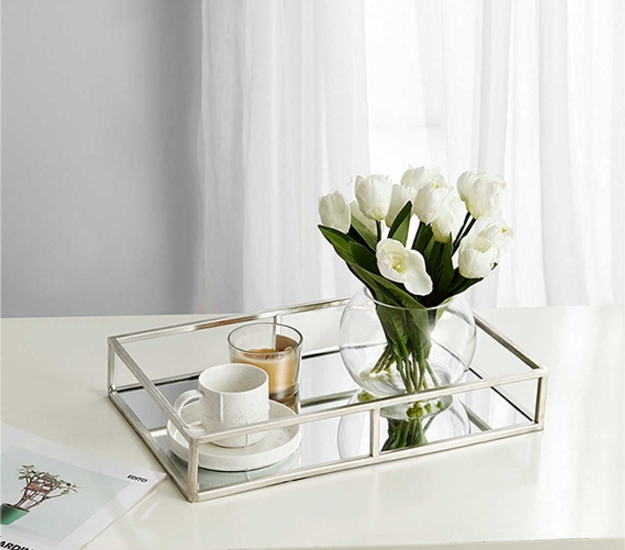 鏡 Rococo Miller  accessory tray Amazon.com: YANIZU Decorative Mirror Tray, Round with