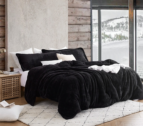 Black Full XL Dorm Comforter Cozy Oversized Bedding Coma