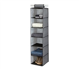 6-Shelf Sweater Organizer Gray With Black Trim Dorm Organization