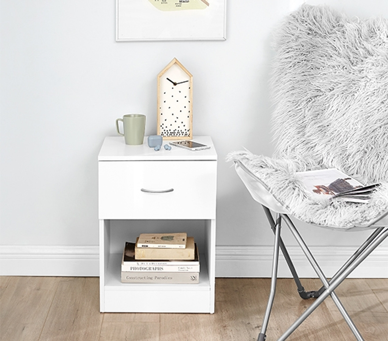 Small Side Table Nightstand for Dorm Room - College First