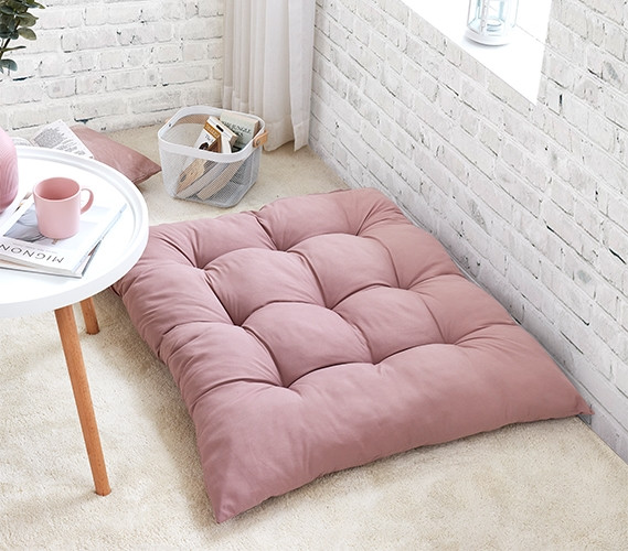 Aesthetic Dorm Room Decor Rainha Puffy Tufted Pink Floor