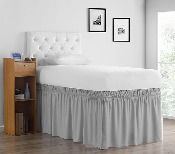 Wrap Around Bed Skirt Gray Bed Skirt Twin XL Bedding Essential