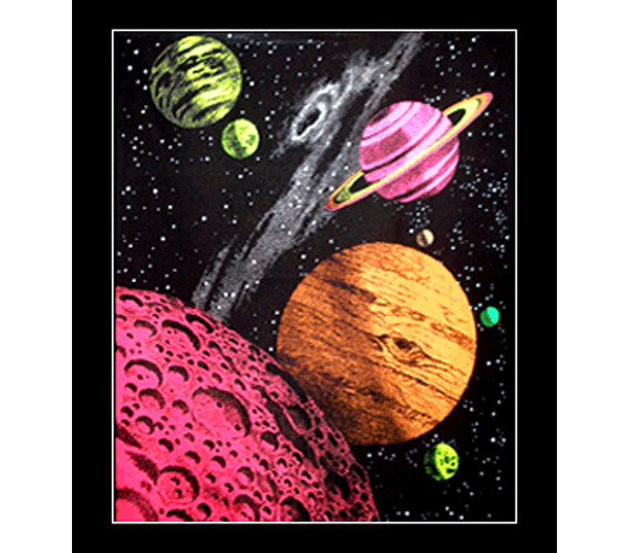 Planets - Blacklight Wall Tapestry for residence hall decor decorating