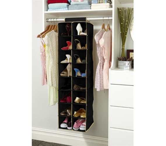 16-Pocket Double Hanging Shoe Shelf Dorm Room Organization Product