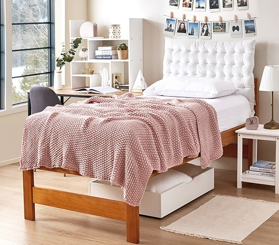 Extra Long Twin Bedding Essentials Waffled Chunky Knit Throw