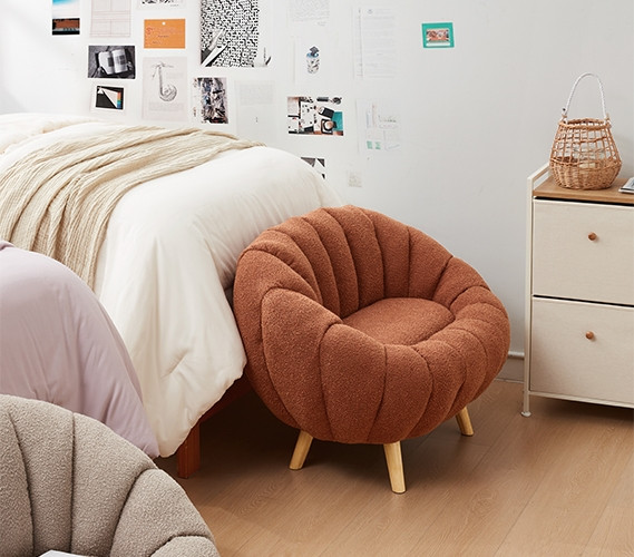 Pumpkin Sofa by Dorm Haul® Boucle Rustic Orange