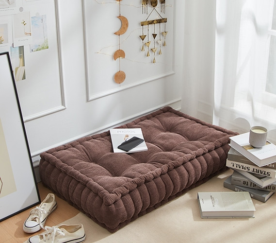 Neutral Dorm Decor - Rainha - Ultra Thick Tufted Floor Pillow
