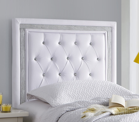Stylish College Decor White with Silver Crystal Border Tavira