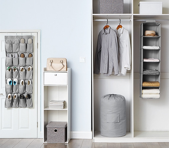 TUSK® 3-Piece College Closet Pack - Gray (Over Door Shoe Version)