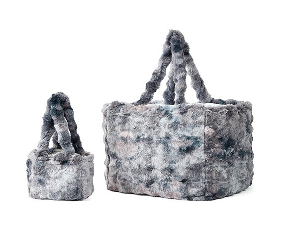 Designer Oversized Tote Bag - Faux Fur Purse Extra Large Messenger