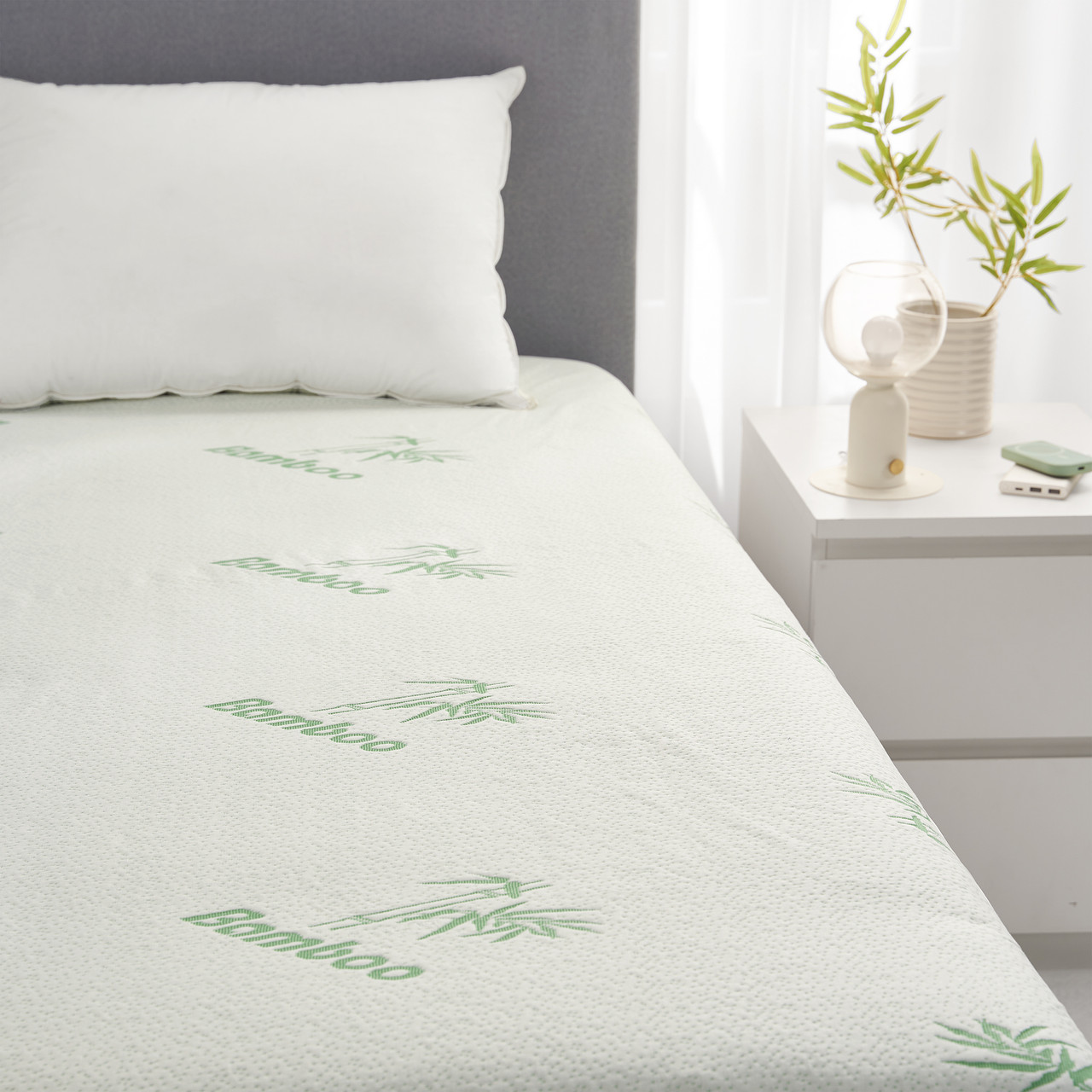 Cooling Bamboo Twin XL Mattress Cover - College Dorm Bedding