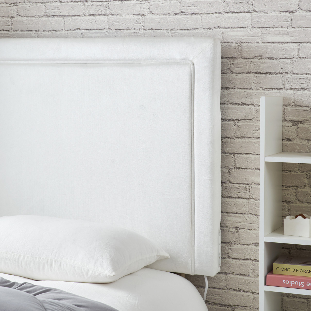 Dorm Headboard with Charger - Twin XL Bedding Accessories for College ...