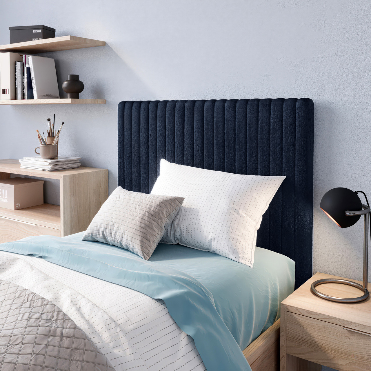 Rainha® USA Made Plush Foam Dorm Headboard Midnight Navy