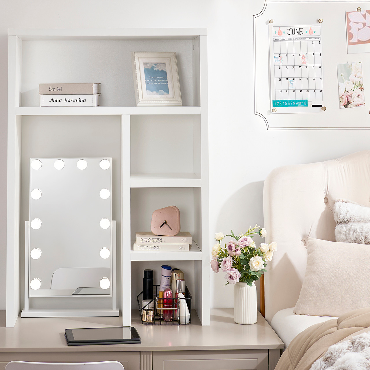 Yak About It® Extra Tall Thick - College Desk Bookshelf Dorm Hutch