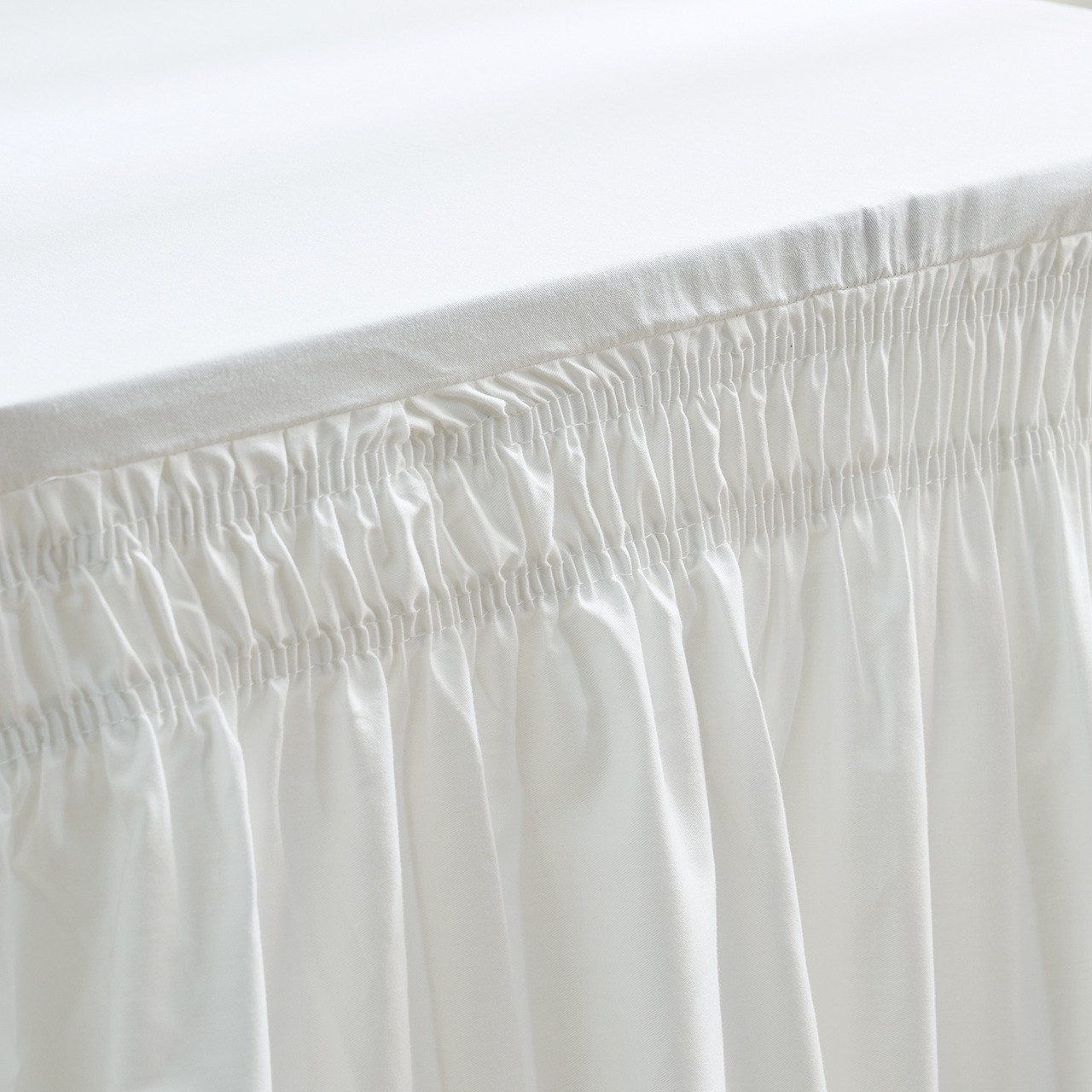 Standard Pleated Cotton Dorm Desk Skirt - White
