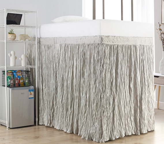 Neutral Dorm Decor Bedskirt for Bunk Beds Twin XL Size Bed