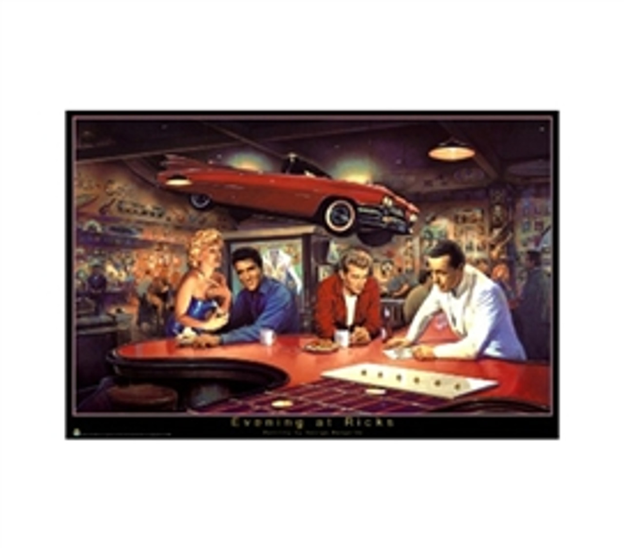 Evening’s at Rick’s by e Bungarda Evening At Ricks Wall Poster by George Bungarda at