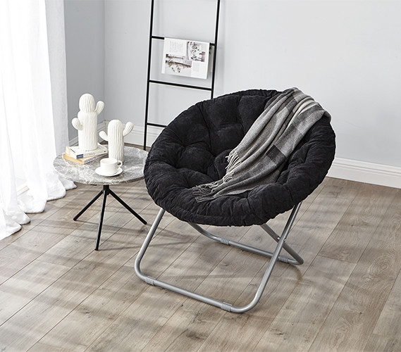 Comfort Padded Moon Chair - Black - DormCo