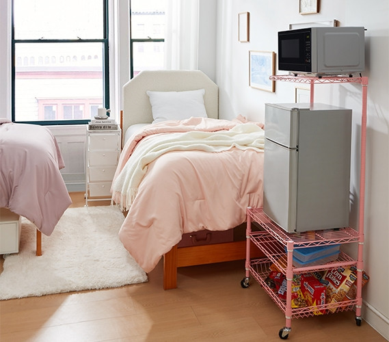 小物 #SupRe:room Girl's Dorm Decor - Suprima Portable Mini Fridge Organizer - Pink
