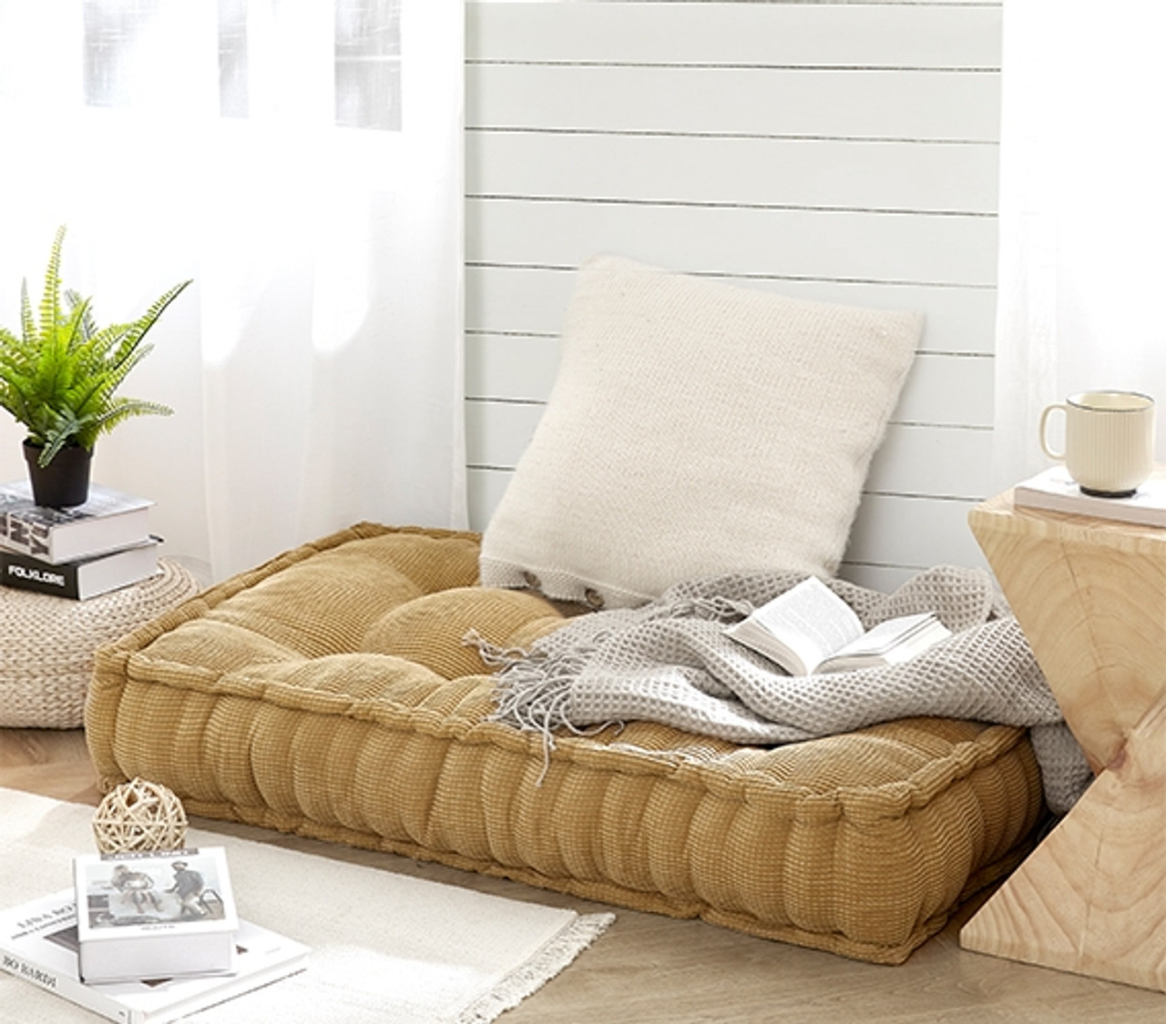 leather floor cushions large