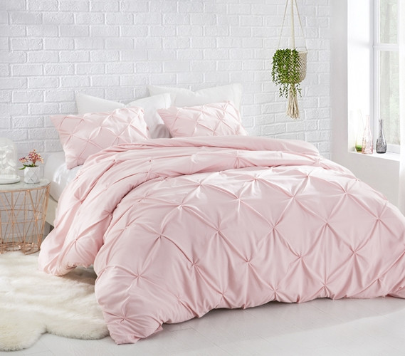 ”*！様 MILLER×Ameri BUISTIER SET TOP ピンク Pin Tuck College Comforter Set - Microfiber Twin XL Bedding - Pink