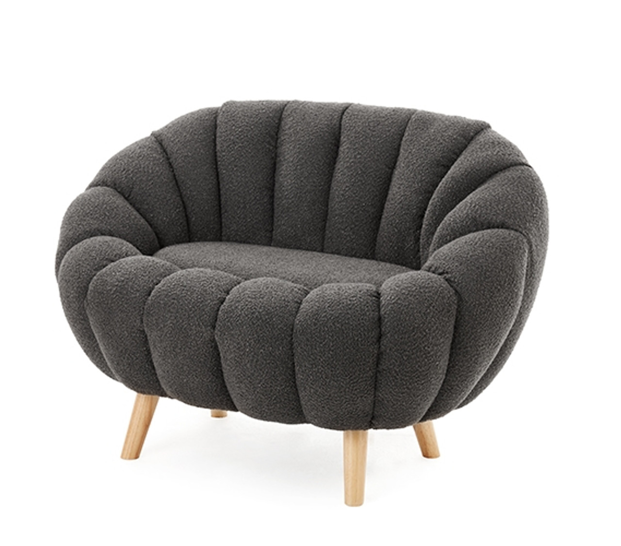 Neutral Dorm Room Ideas - Pumpkin Sofa - Boucle Upholstered