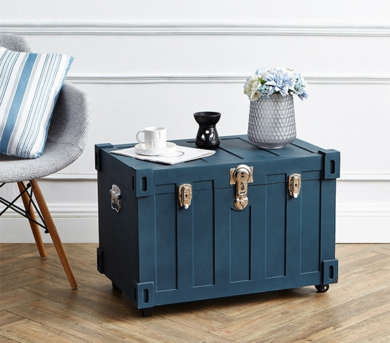 Bolt Trunks - Deep Blue Extra Roomy College Footlocker Storage