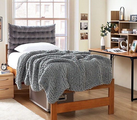 Best Bedding for College Dorm Cozy Potato Chenille Chunky Knit