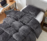 Gray Extra Long Twin Comforter Set Fluffy Bedding Blanket Cozy Dorm Room Bedding Essentials