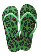 Real Value For College Women - Shower Sandal 2 Pack - Jungle Leopard/Green and Blue Chatties