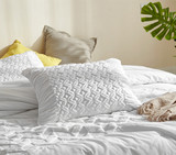 Machine Washable Soft Dorm Comforter Set 100% Cotton Neutral Extra Long Twin Bedding