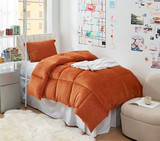 Orange Extra Long Twin Fleece Comforter Set Dorm Decor Cozy College Bedding Essentials Orange Extra Long Twin Fleece Comforter Set Dorm Decor Cozy College Bedding Essentials