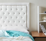 Neutral Dorm Room Decor White Velvet Tufted Headboard for College Extra Long Twin Bedding Neutral Dorm Room Decor White Velvet Tufted Headboard for College Extra Long Twin Bedding