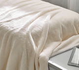 Fleece Twin XL Bedding Essentials Neutral College Blanket College Dorm Bedding Ivory Twin XL Bedspread