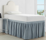 Machine Washable Twin XL Bed Skirt Panels Easy to Match Slate Gray College Dorm Decor Machine Washable Twin XL Bed Skirt Panels Easy to Match Slate Gray College Dorm Decor