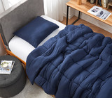 Colorful Dorm Room Decor Dark Blue Twin XL Bedding Set Cooling Blanket for College Students