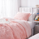 Designer Dorm Bedding Extra Long Twin Oversized Comforter Set Pink Faux Fur Blanket Cozy College Apartment Bedroom Inspo Designer Dorm Bedding Extra Long Twin Oversized Comforter Set Pink Faux Fur Blanket Cozy College Apartment Bedroom Inspo