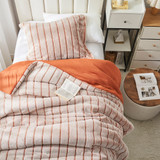 Cozy Striped Comforter Set Reversible Neutral Faux Fur Blanket College Bedding Essentials Neutral Dorm Decor Ideas Cozy Striped Comforter Set Reversible Neutral Faux Fur Blanket College Bedding Essentials Neutral Dorm Decor Ideas