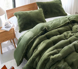 Warm Bedding Set for Dorm Bed  Size Extra Long Full Bedspread Set  Green College Packing List Fleece Comforter Luxury  Bedroom Accessories