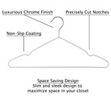 Non-Slip Silver Hangers - Pack of 10