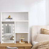 Yak About It® Honeycomb Thick - College Desk Bookshelf Dorm Hutch - White