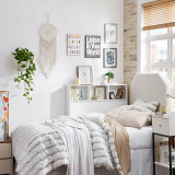 Yak About It® Compact Classic College Dorm Bedside Shelf - White