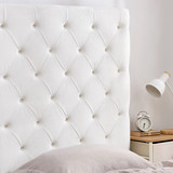 Extra Tall - Tufted Velvet Plush Outlet College Dorm Headboard - White