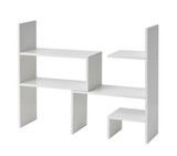 REFURB Yak About It® Compact Adjustable Dorm Desk Bookshelf - White
