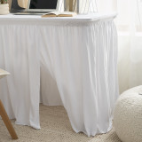 Luxury Plush Dorm Desk Skirt - White