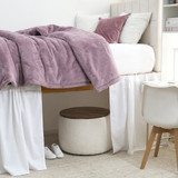 Cotton Dorm Bungee Bed Skirt 3 Panel Set - Farmhouse White