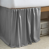 Cotton Dorm Bungee Bed Skirt 3 Panel Set - Slate Gray
