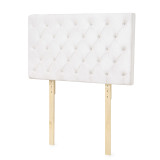 Full/Full XL - Tufted Velvet Plush College Dorm Headboard with Legs - White