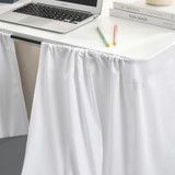 Cotton Dorm Bungee Desk Skirt - Farmhouse White