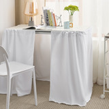 Cotton Dorm Bungee Desk Skirt - White